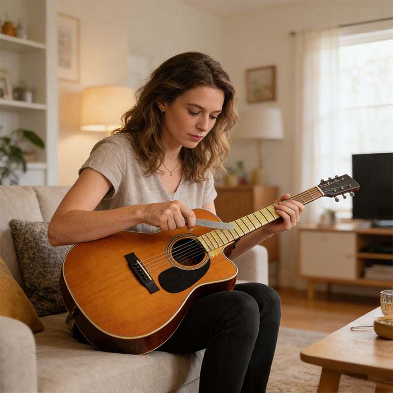 6-Piece Stainless Steel Guitar Fret Files Set,  Fret Dressing Kit for Acoustic/Electric Guitar, Luthier Repair Tools