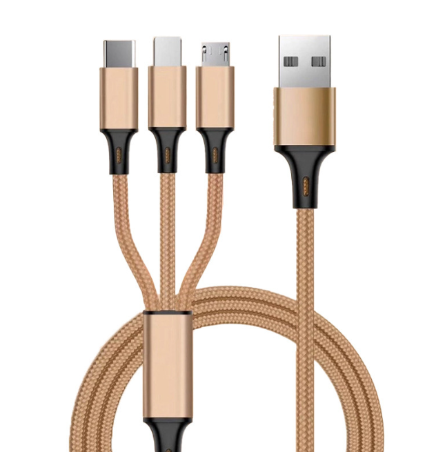 1.2M Charging Cable 3 In 1 USB Type C Charger Cord MultiPort Micro Cable For iPhone 15 14 Pro Max Samsung Galaxy Xiaomi 12