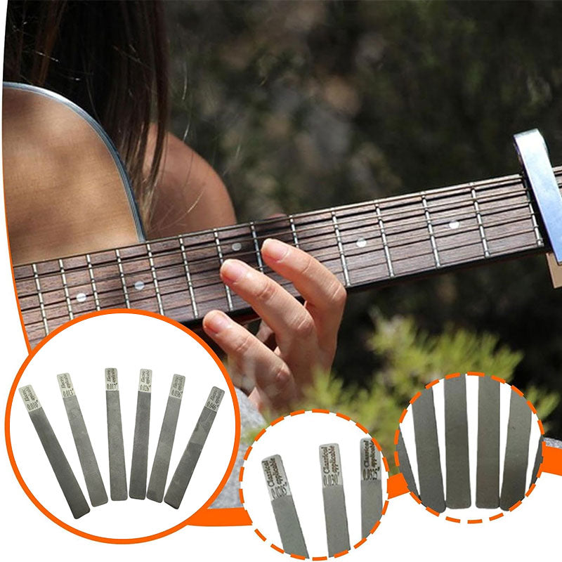 6-Piece Stainless Steel Guitar Fret Files Set,  Fret Dressing Kit for Acoustic/Electric Guitar, Luthier Repair Tools