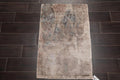 2’ x 3’ Hand Knotted Wool & Silk Transitional Tibetan Oriental Area rug Gray
