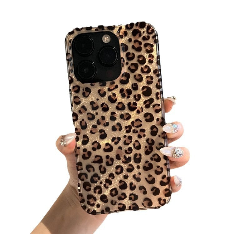 Feather Brown Leopard Pattern Suitable for iPhone 16 Promax Apple 15 Phone Case 14 New 13 All Inclusive 12
