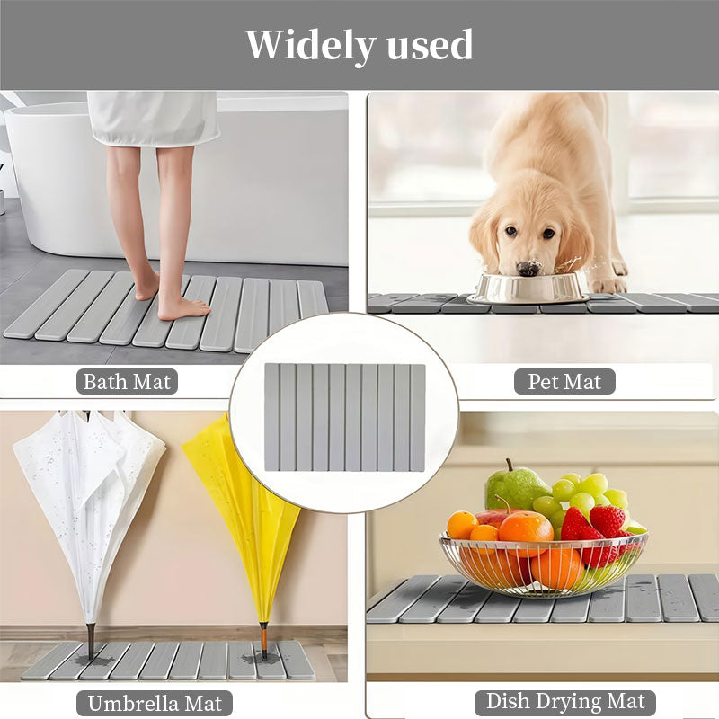 40x60cm Diatomite Bath Mat - Quick-Dry, High-Absorbent & Non-Slip Bathroom Rug, Hygienic & Foldable Bath Mat for Home