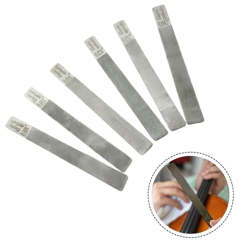 6-Piece Stainless Steel Guitar Fret Files Set,  Fret Dressing Kit for Acoustic/Electric Guitar, Luthier Repair Tools