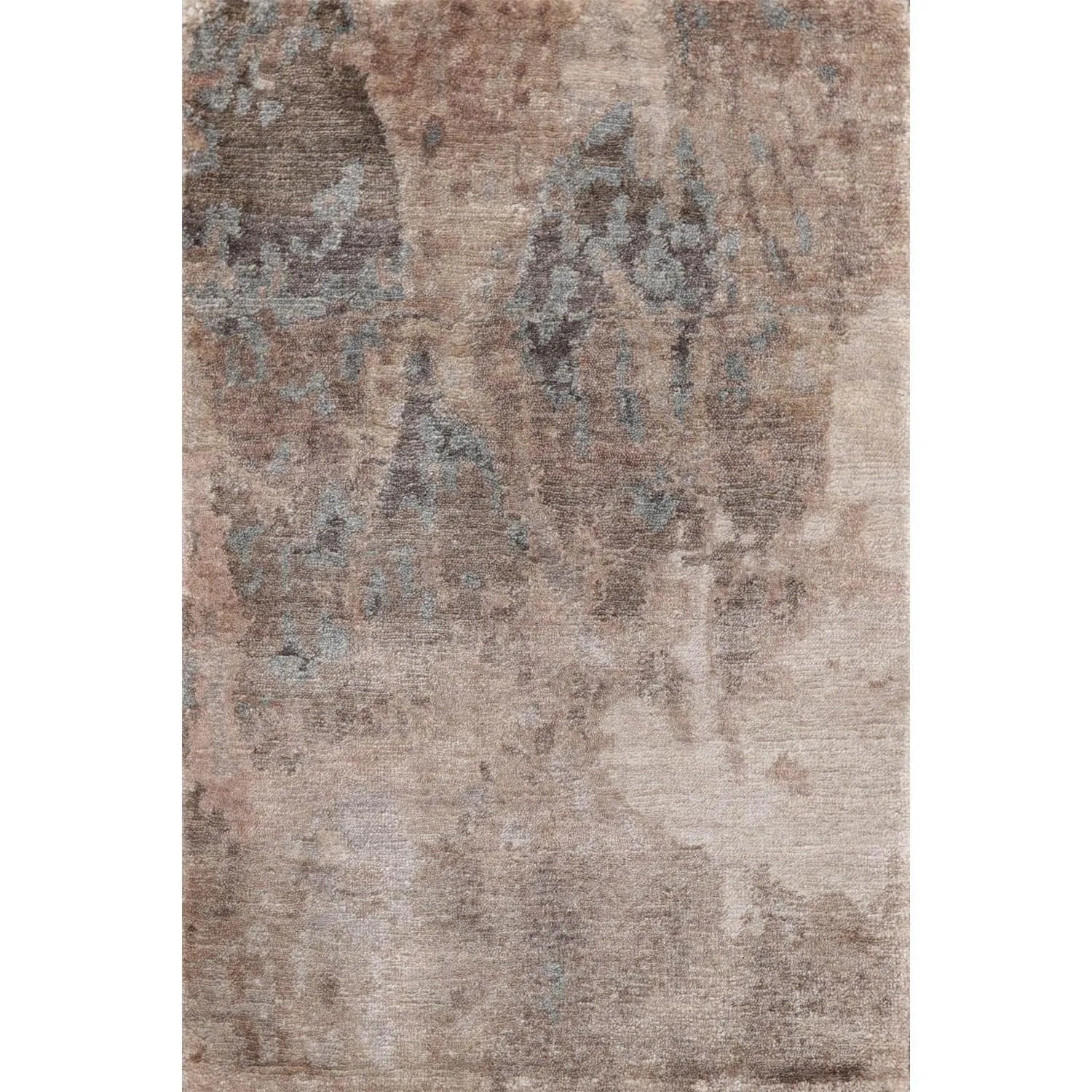 2’ x 3’ Hand Knotted Wool & Silk Transitional Tibetan Oriental Area rug Gray
