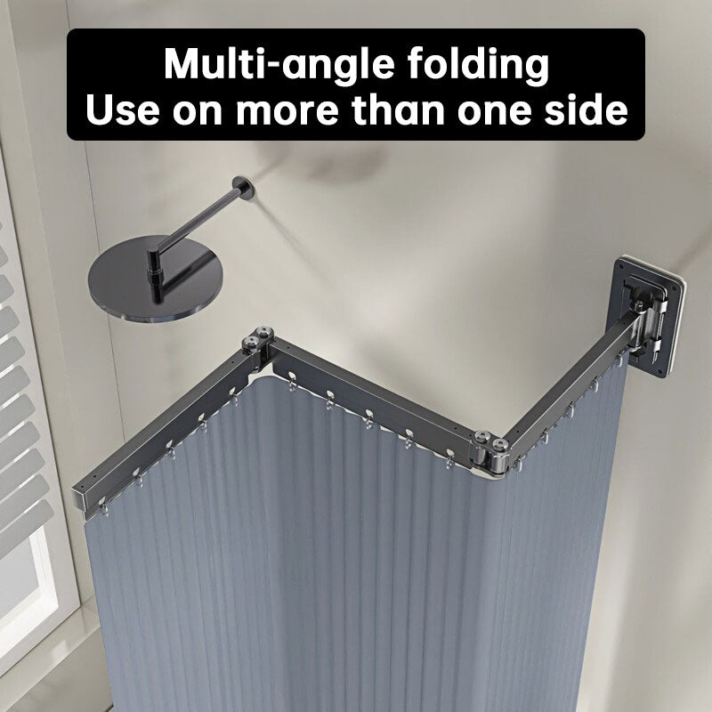 Foldable Shower Curtain Set, Invisible Waterproof Polyester Shower Divider, Retractable for Wet & Dry Zone Separation.