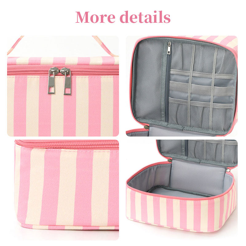 Double Layer Nail Polish & Essential Oils Storage Bag, Portable 30-Compartment Nail Care Kit, Manicure Tools Organizer Case