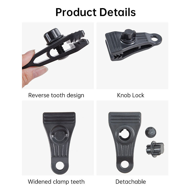 10-Piece Tarp Locking Clips: Waterproof High-Strength Fasteners for Pool Covers, Tent, Awning, and Camping Use