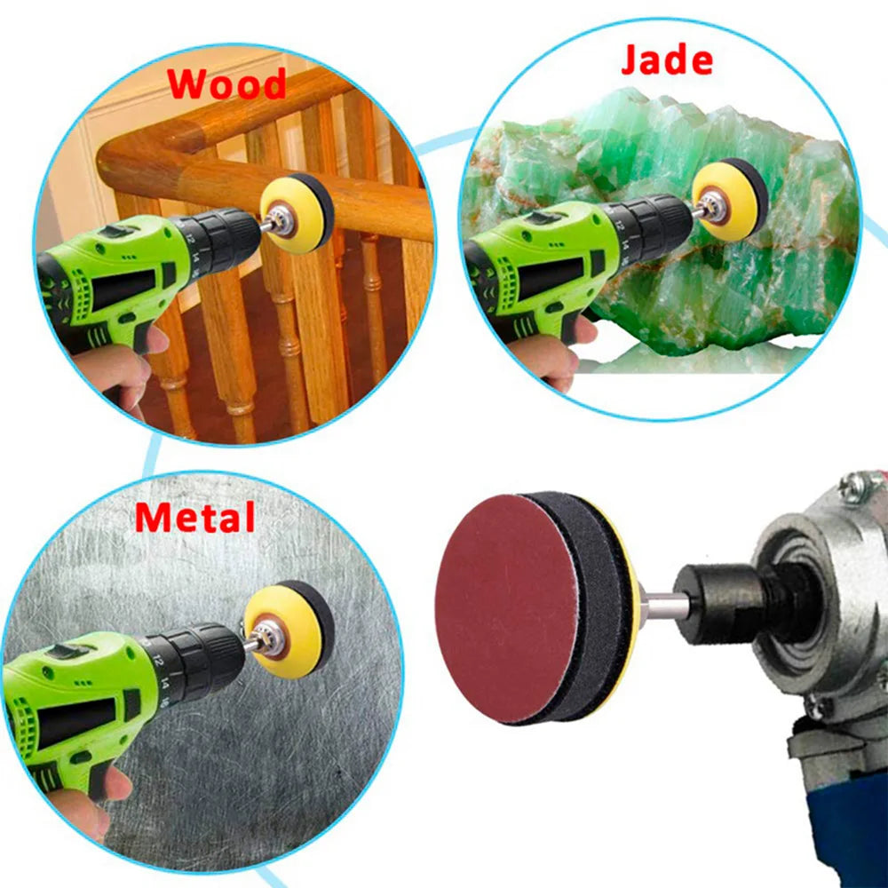 120Pcs 50mm Sandpaper Assortment 60-3000 Grit Sanding Disc Pad Set 2Inch For Drill Grinder Rotary Tools With Disk Pole Cushion