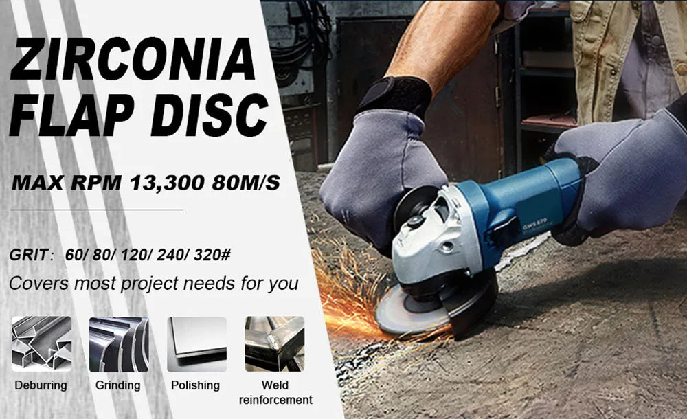 2/5/10pcs Flap Discs 115mm T27 Zirconia Grinding Wheels 40/60/80/120 Grit Professional Flap Discs Sanding For Angle Grinder