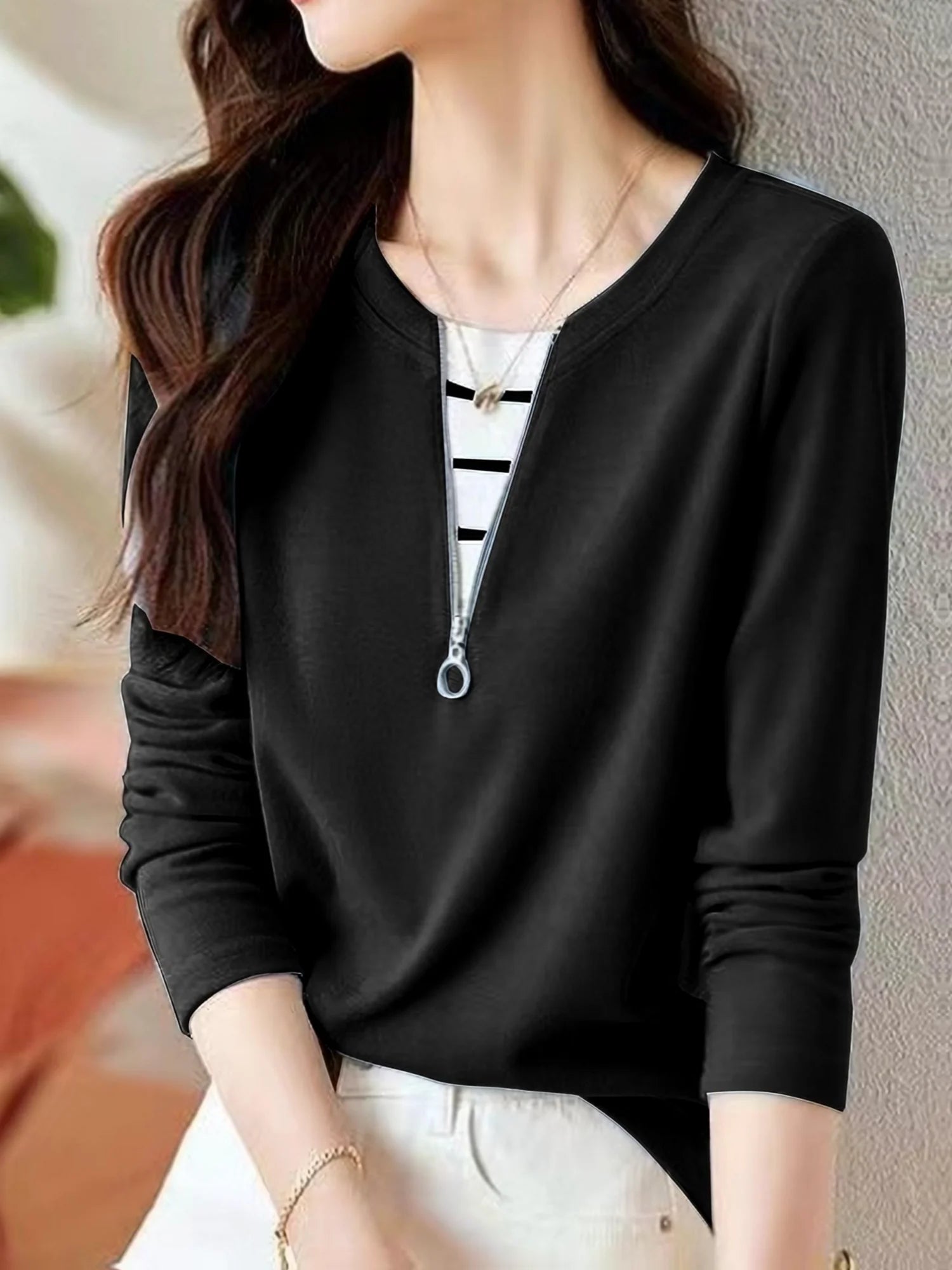 Elegant Women's Hooded T-Shirt - Long Sleeve, Semi-Sheer, Polyester & Elastane Blend, Machine Washable - Perfect for Spring/Fall