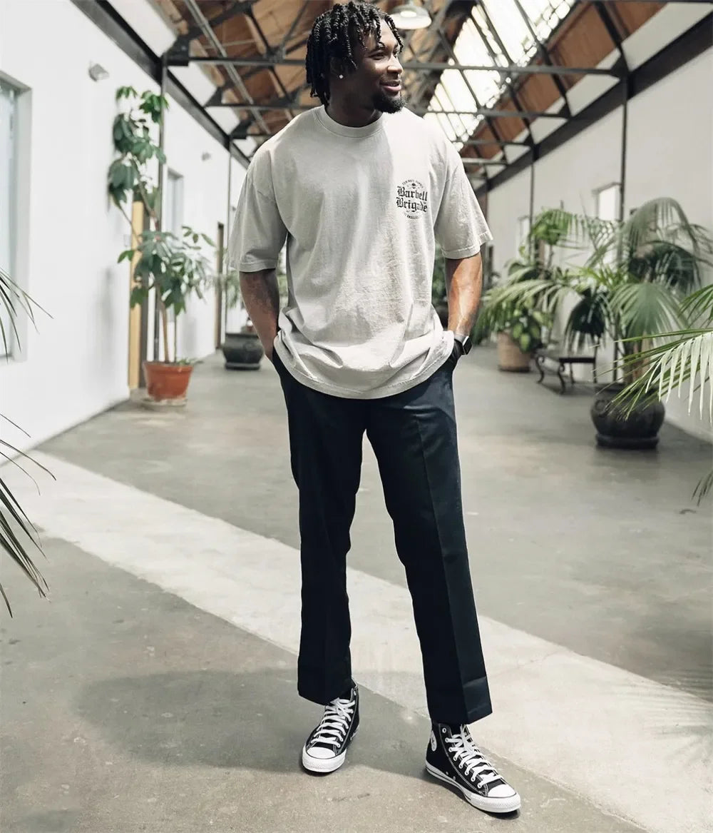 Clearance Sale BARBELL Men Running Sport Cotton T-shirt Gym Fitness Skull Print Shirt Summer Jogging Training Tee Tops