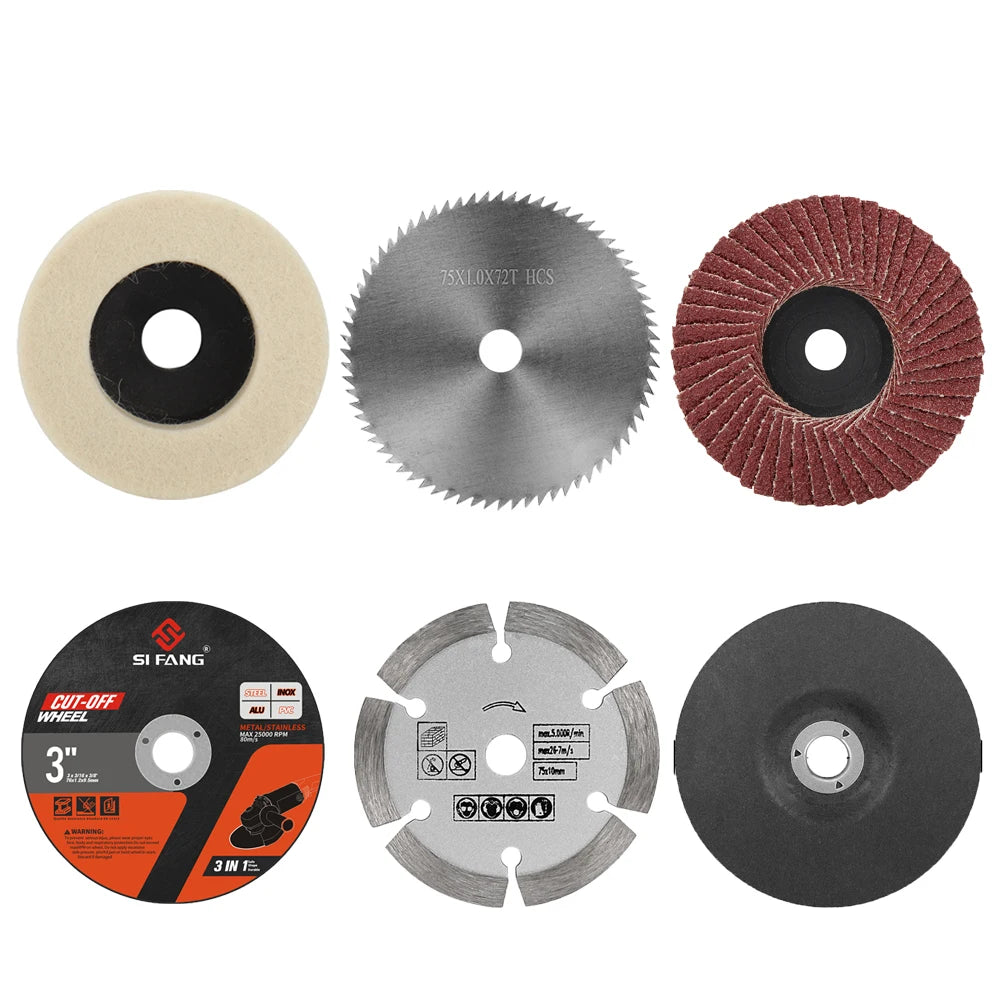 3 Inch Resin Circular Saw Blade Grinding Wheel 76mm Cutting Discs for Angle Grinder Wood Metal Sanding Cutting Tools Attachment