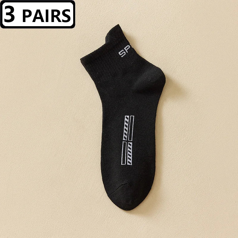 3 Pairs High Quality Men's Socks Casual Breathable Cotton Athletic Man Run Sports Socks Spring Autumn Middle Tube Male Sox Gifts