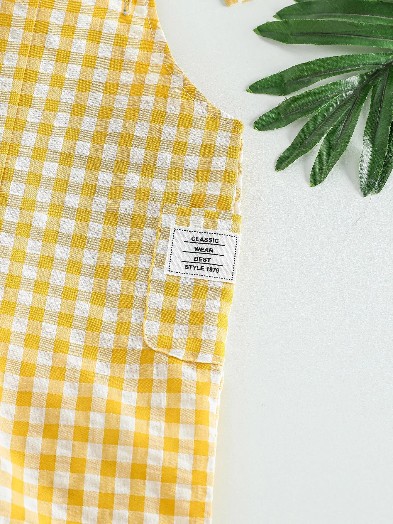 2Pcs Baby Unisex Boys/Girls Plaid Overalls Square Neck Sleeveless Jumpsuit Casual Summer Spring Clothes For Newborn-18M+ Hatat