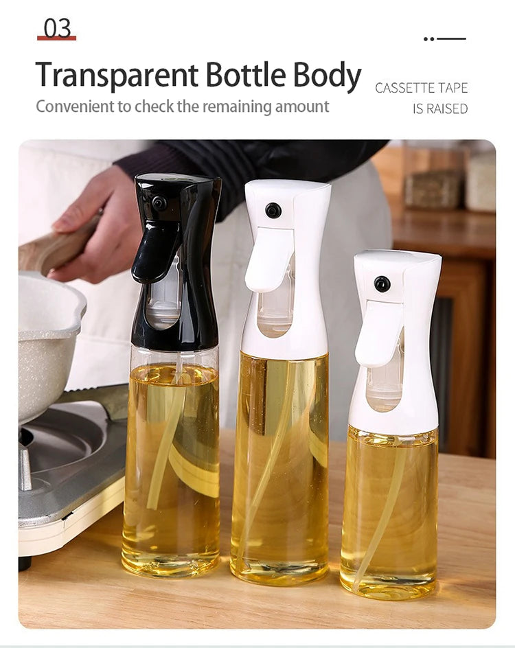 200/300/500ml Plastic Oil Spray Bottle Food Grade Oil Spray for Cooking BBQ Air Fryer Kitchen Oil Spray Bottle Kitchen YH001