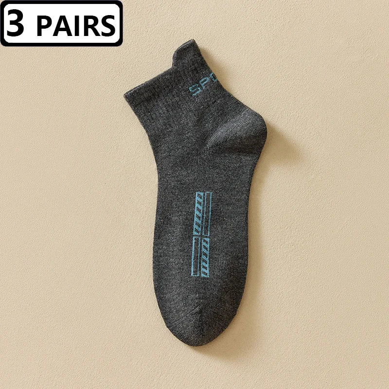 3 Pairs High Quality Men's Socks Casual Breathable Cotton Athletic Man Run Sports Socks Spring Autumn Middle Tube Male Sox Gifts