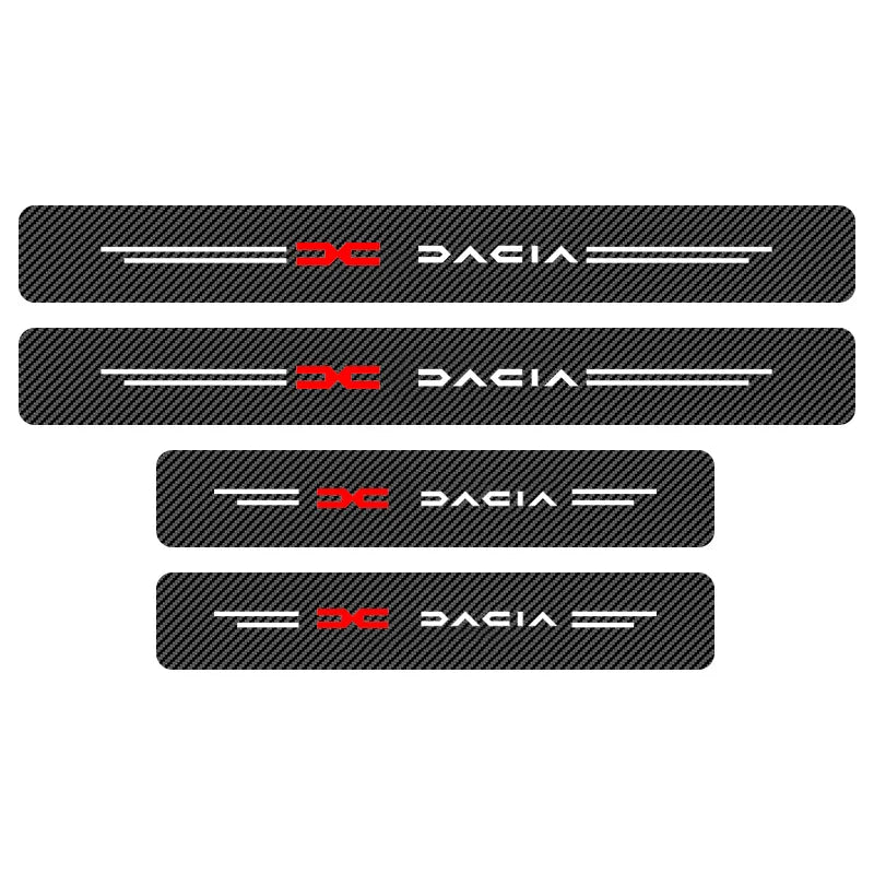 4pc Carbon fiber threshold sticker for cars Pedal protection sticker For Dacia Dokker Jogger Duster Spring Bigster Lodgy