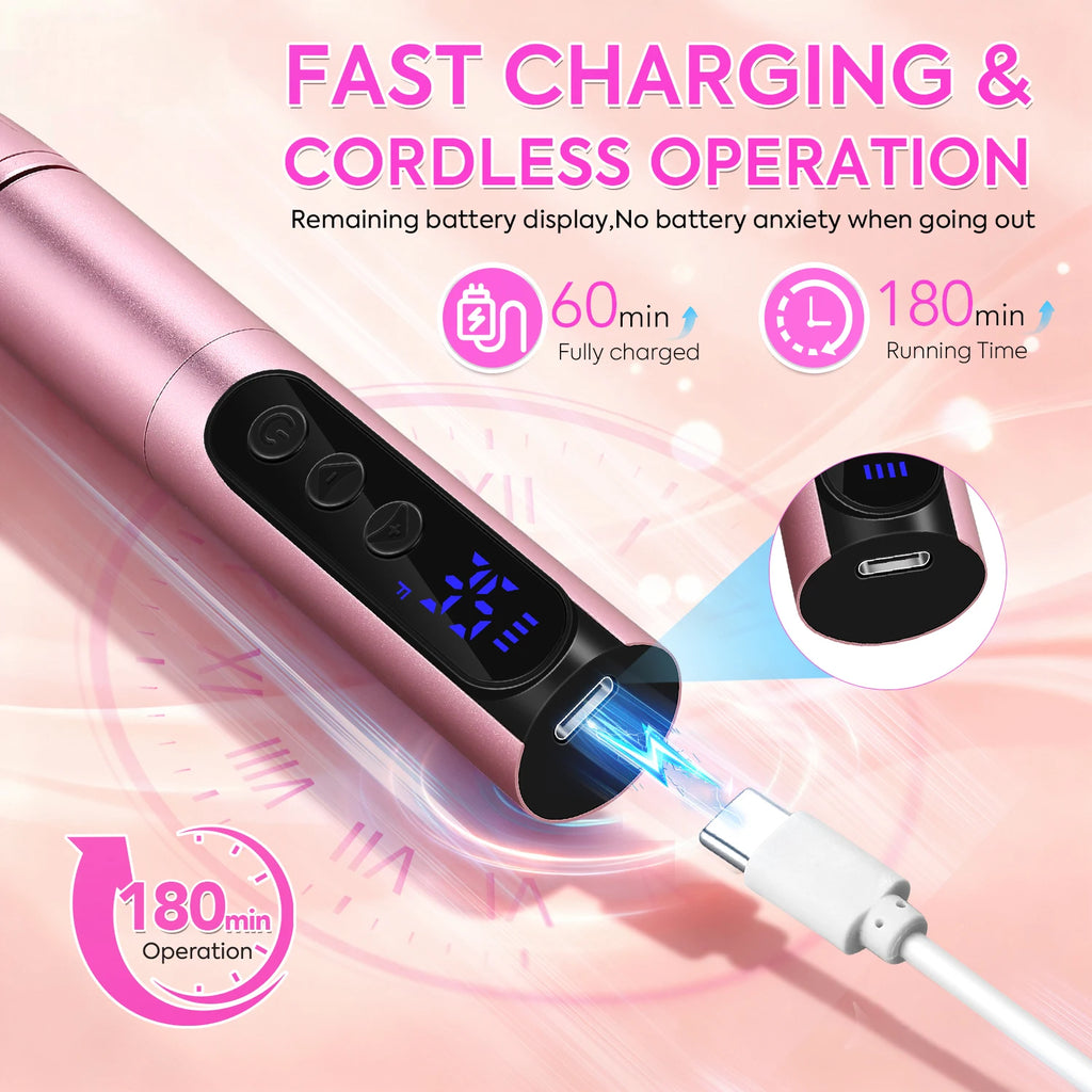 35000RPM Rechargeable Portable Nail Drill Machine With Low Noise Nails Sander For Acrylic Gel Polish Professional Nail Tool