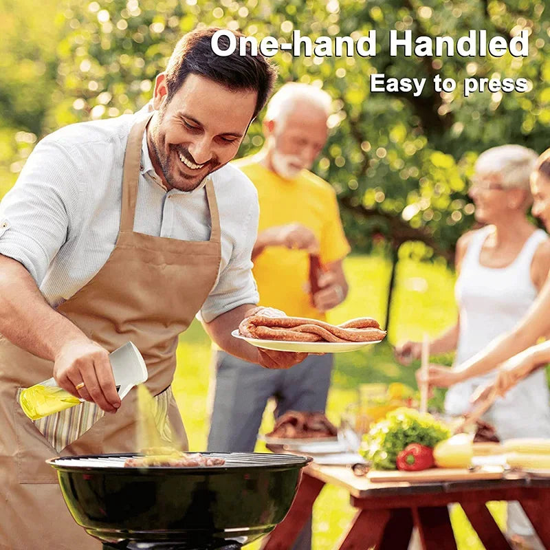 200/300/500m LOil Spray Plastic Household Kitchen Oil Spray Bottle or Oil Brush Nebulizing Mist Filling Cooking Dual Use BBQ