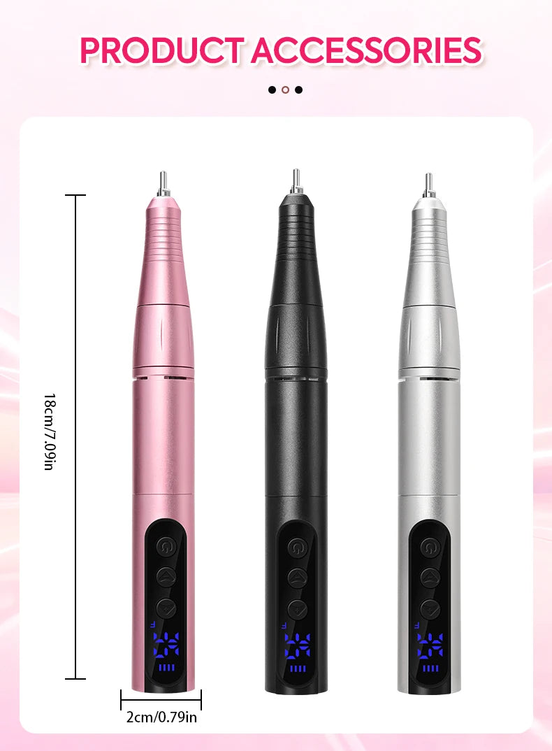 35000RPM Rechargeable Portable Nail Drill Machine With Low Noise Nails Sander For Acrylic Gel Polish Professional Nail Tool