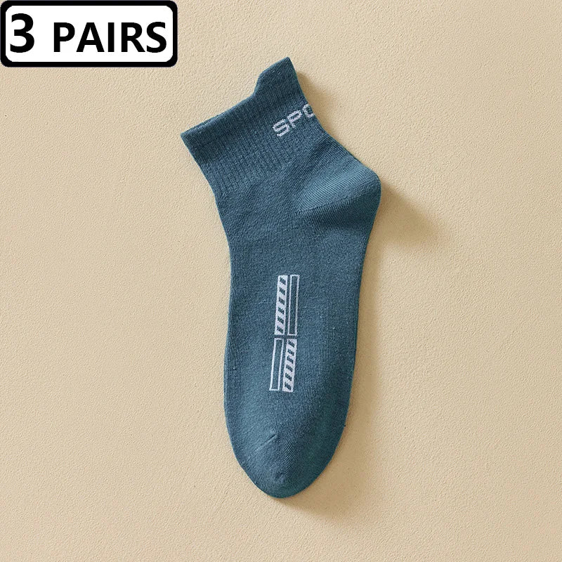 3 Pairs High Quality Men's Socks Casual Breathable Cotton Athletic Man Run Sports Socks Spring Autumn Middle Tube Male Sox Gifts