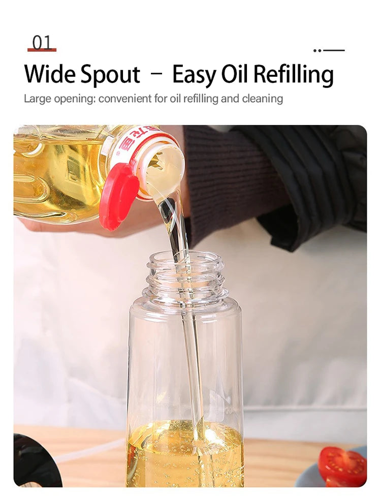 200/300/500ml Plastic Oil Spray Bottle Food Grade Oil Spray for Cooking BBQ Air Fryer Kitchen Oil Spray Bottle Kitchen YH001