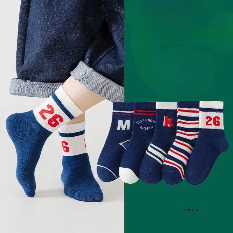 5Pairs Baby Socks Cotton Spring Autumn Cartoon Children's Sock Girls Cute Newborn Boy Toddler Kids Socks 1-12 Years