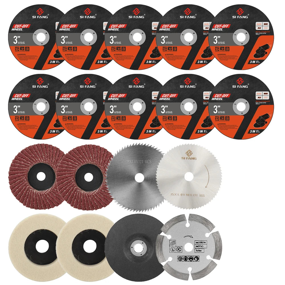 3 Inch Resin Circular Saw Blade Grinding Wheel 76mm Cutting Discs for Angle Grinder Wood Metal Sanding Cutting Tools Attachment