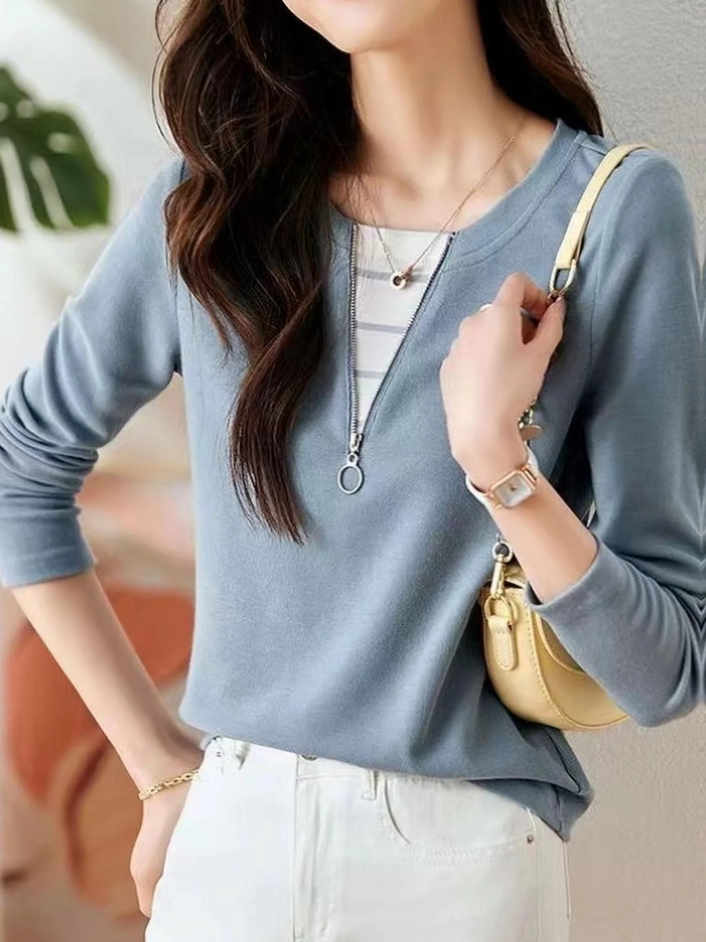 Elegant Women's Hooded T-Shirt - Long Sleeve, Semi-Sheer, Polyester & Elastane Blend, Machine Washable - Perfect for Spring/Fall