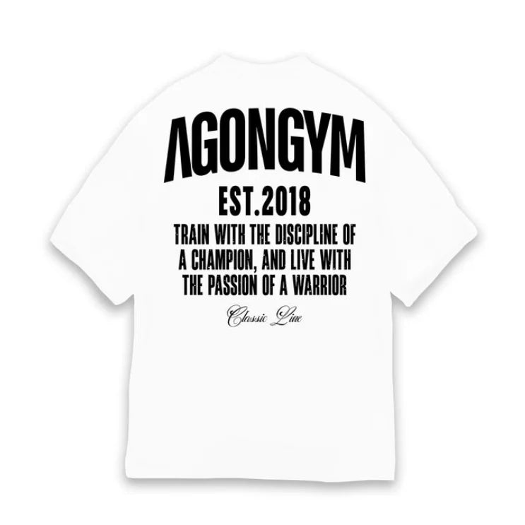 AGONGYM New Fashion Trend Men T-shirt Sports Cotton Short Sleeves Loose Shirts Bodybuilding Fitness Comfortable Slim Fit Tee Top