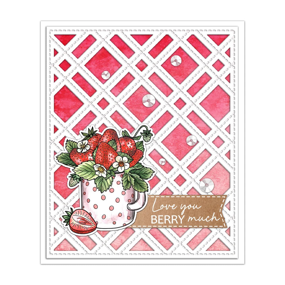 Mangocraft Spring Sweet Strawberry Cutting Dies Clear Stamp DIY Scrapbooking Metal Dies Silicone Stamp For Cards Albums Decor