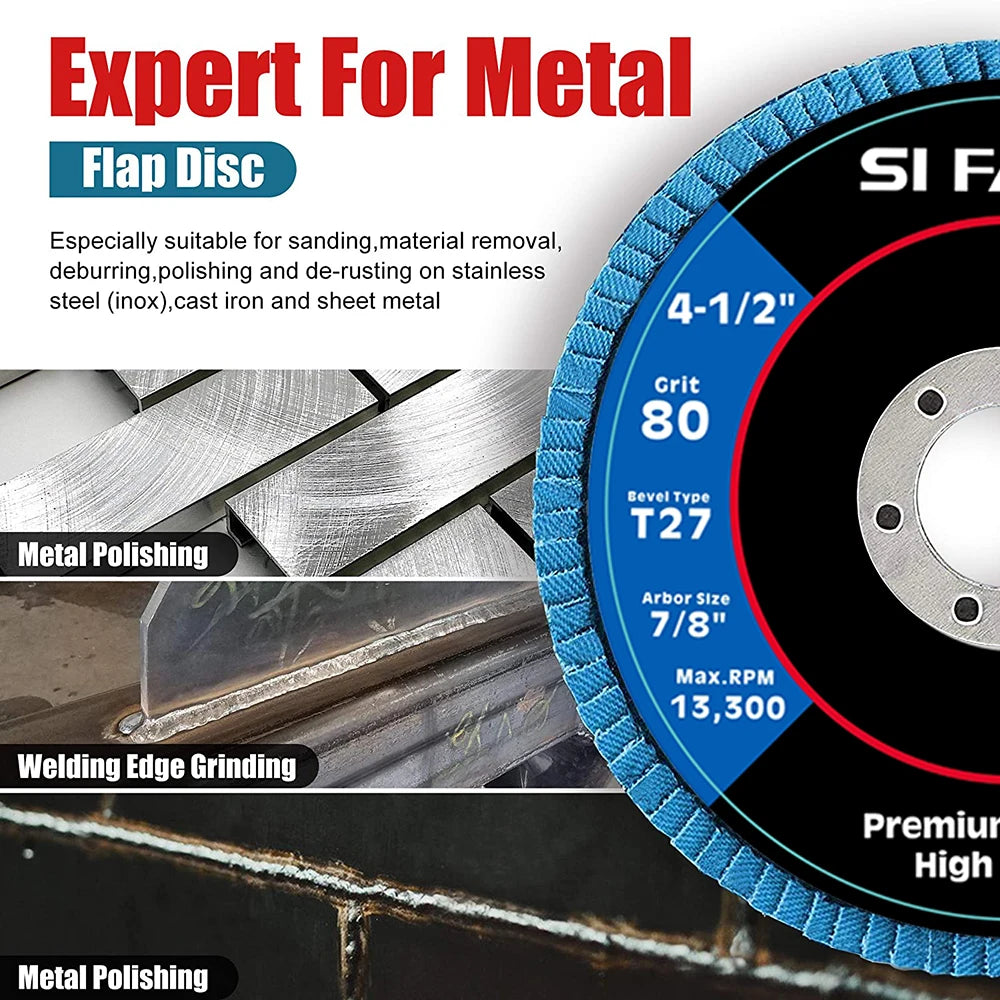 2/5/10pcs Flap Discs 115mm T27 Zirconia Grinding Wheels 40/60/80/120 Grit Professional Flap Discs Sanding For Angle Grinder