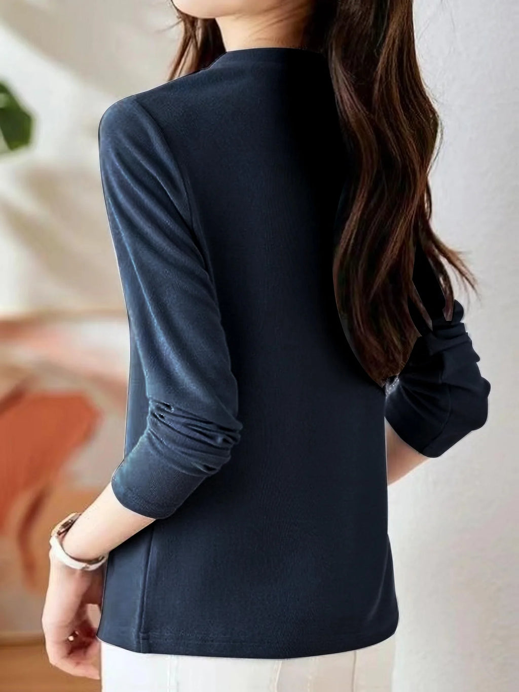 Elegant Women's Hooded T-Shirt - Long Sleeve, Semi-Sheer, Polyester & Elastane Blend, Machine Washable - Perfect for Spring/Fall