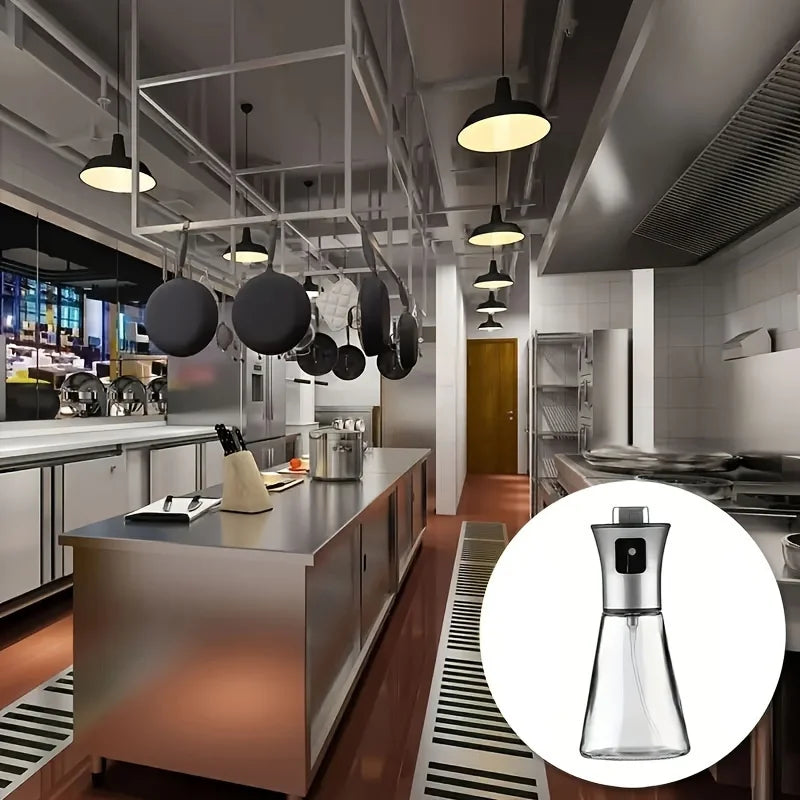 170Ml Stainless Steel Glass Olive Oil Sprayer, Leak-Proof PVC-Free Misting Dispenser for Cooking, BBQ, Salad, Kitchen Use