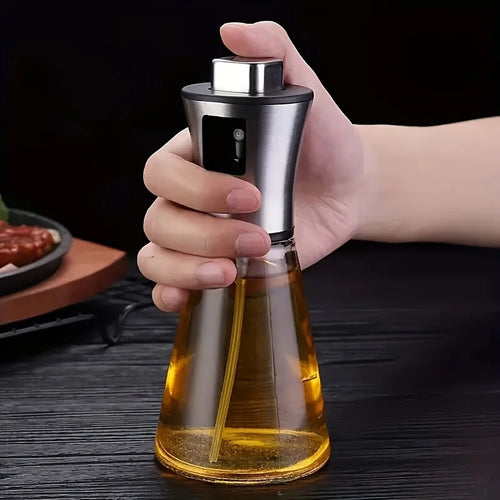 170Ml Stainless Steel Glass Olive Oil Sprayer, Leak-Proof PVC-Free Misting Dispenser for Cooking, BBQ, Salad, Kitchen Use