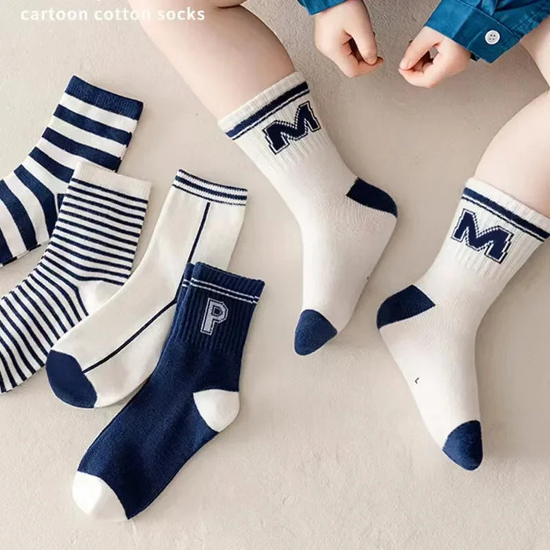 5Pairs Baby Socks Cotton Spring Autumn Cartoon Children's Sock Girls Cute Newborn Boy Toddler Kids Socks 1-12 Years