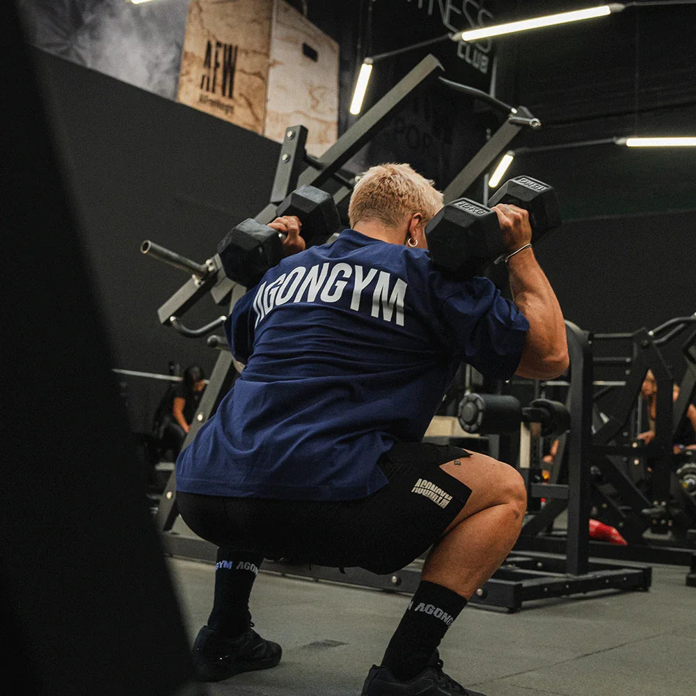 AGONGYM New Fashion Trend Men T-shirt Sports Cotton Short Sleeves Loose Shirts Bodybuilding Fitness Comfortable Slim Fit Tee Top