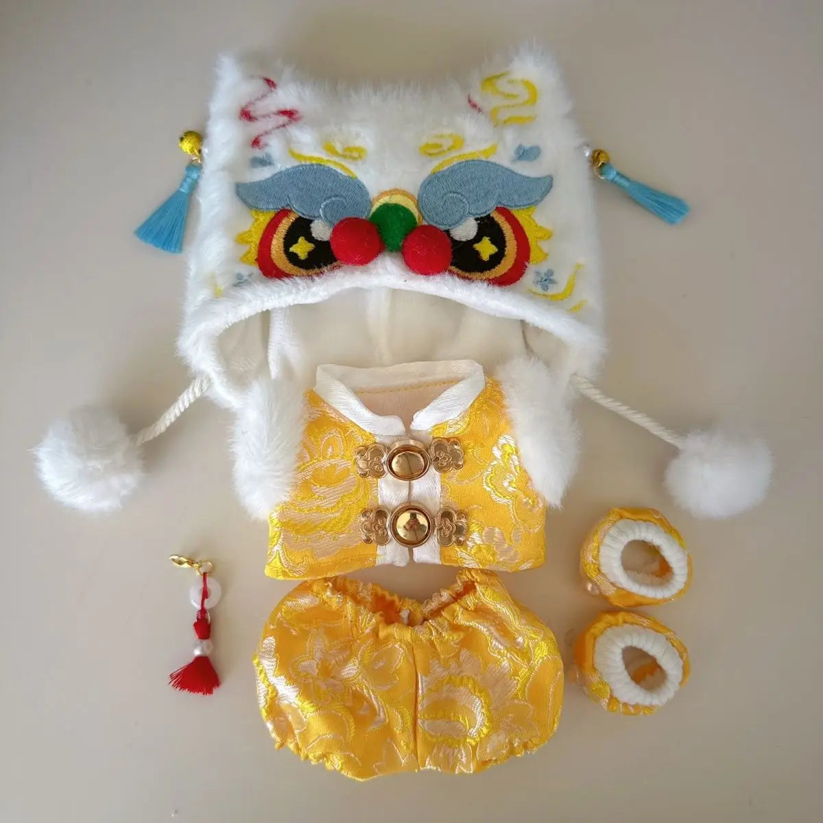 For 15/17cm labubu doll clothes Chinese Spring Festival antique clothes For labubu doll New Year Outfit Accessories