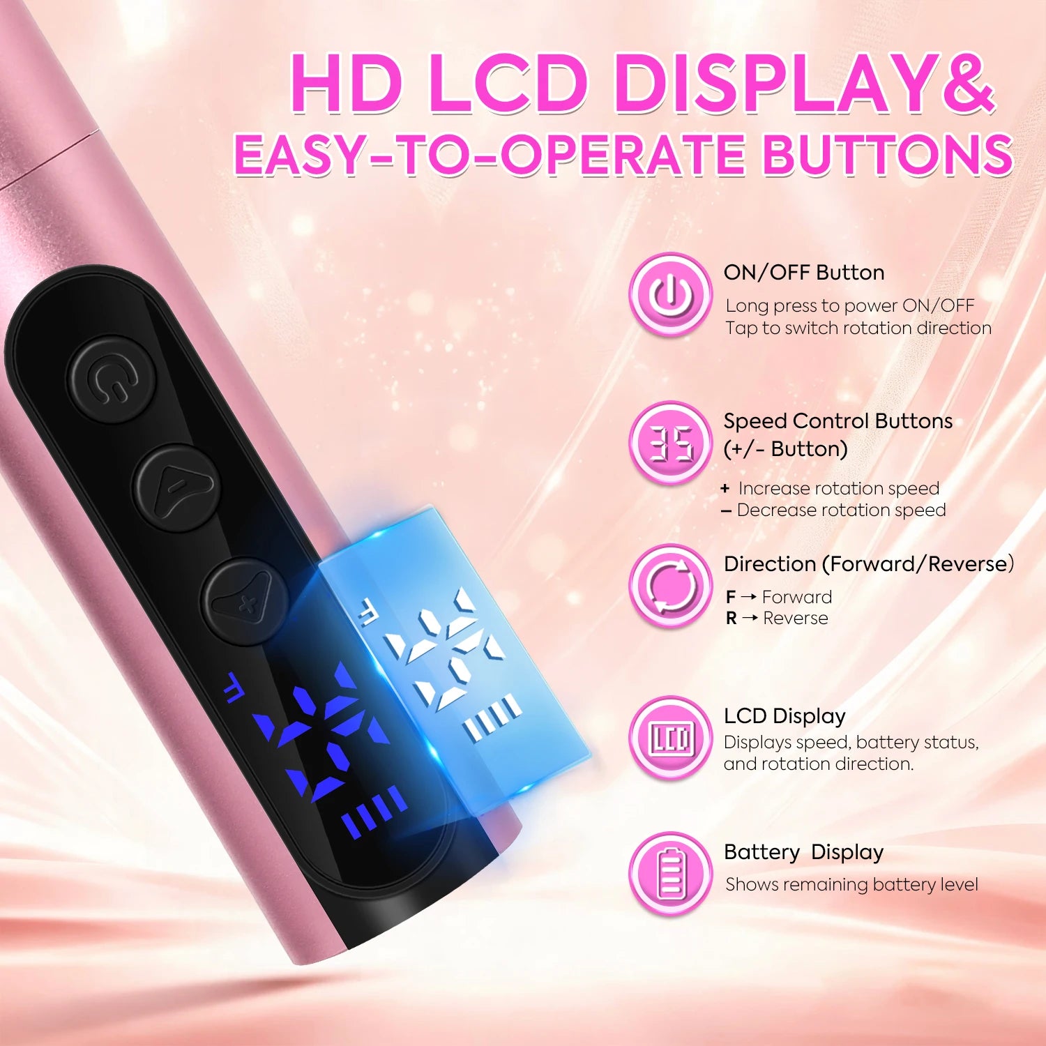 35000RPM Rechargeable Portable Nail Drill Machine With Low Noise Nails Sander For Acrylic Gel Polish Professional Nail Tool