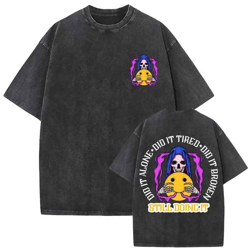 Girls Who Eat Training Club Skeleton Gym Pump Cover T Shirts Washed Vintage Men Women Funny Fitness Casual Oversized T-shirts