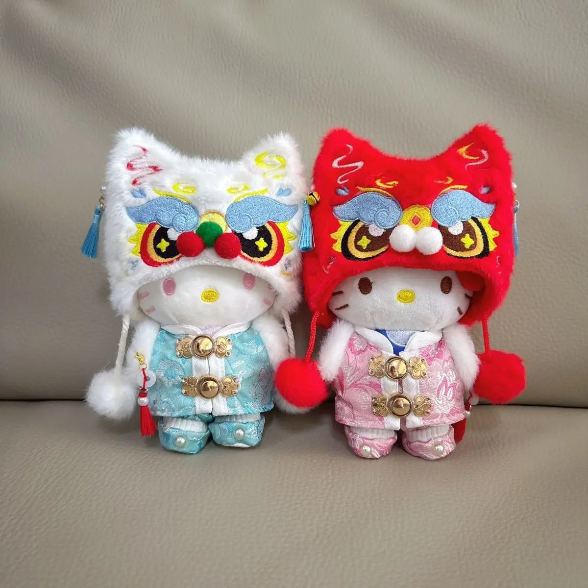 For 15/17cm labubu doll clothes Chinese Spring Festival antique clothes For labubu doll New Year Outfit Accessories