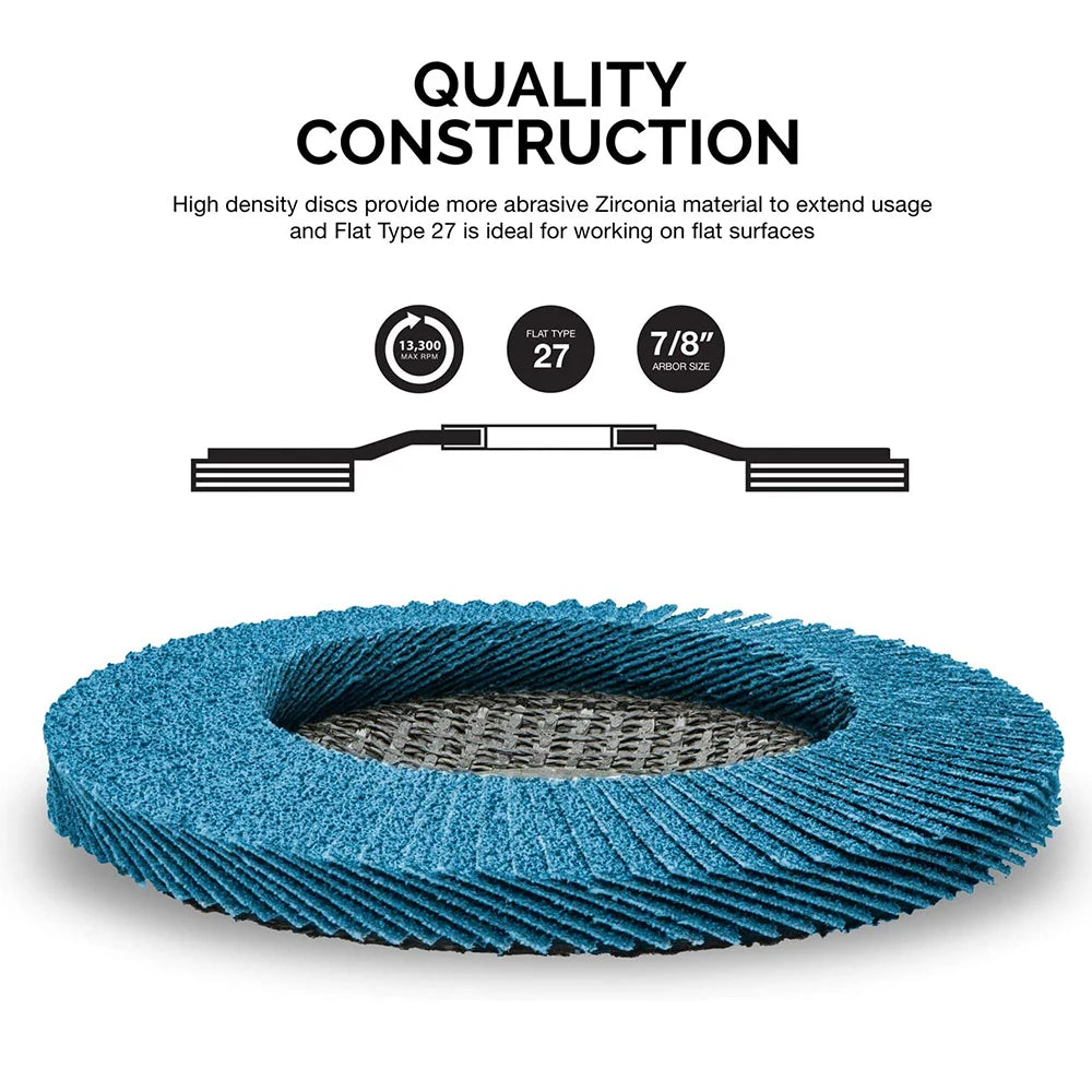2/5/10pcs Flap Discs 115mm T27 Zirconia Grinding Wheels 40/60/80/120 Grit Professional Flap Discs Sanding For Angle Grinder