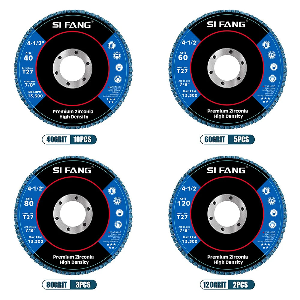 2/5/10pcs Flap Discs 115mm T27 Zirconia Grinding Wheels 40/60/80/120 Grit Professional Flap Discs Sanding For Angle Grinder