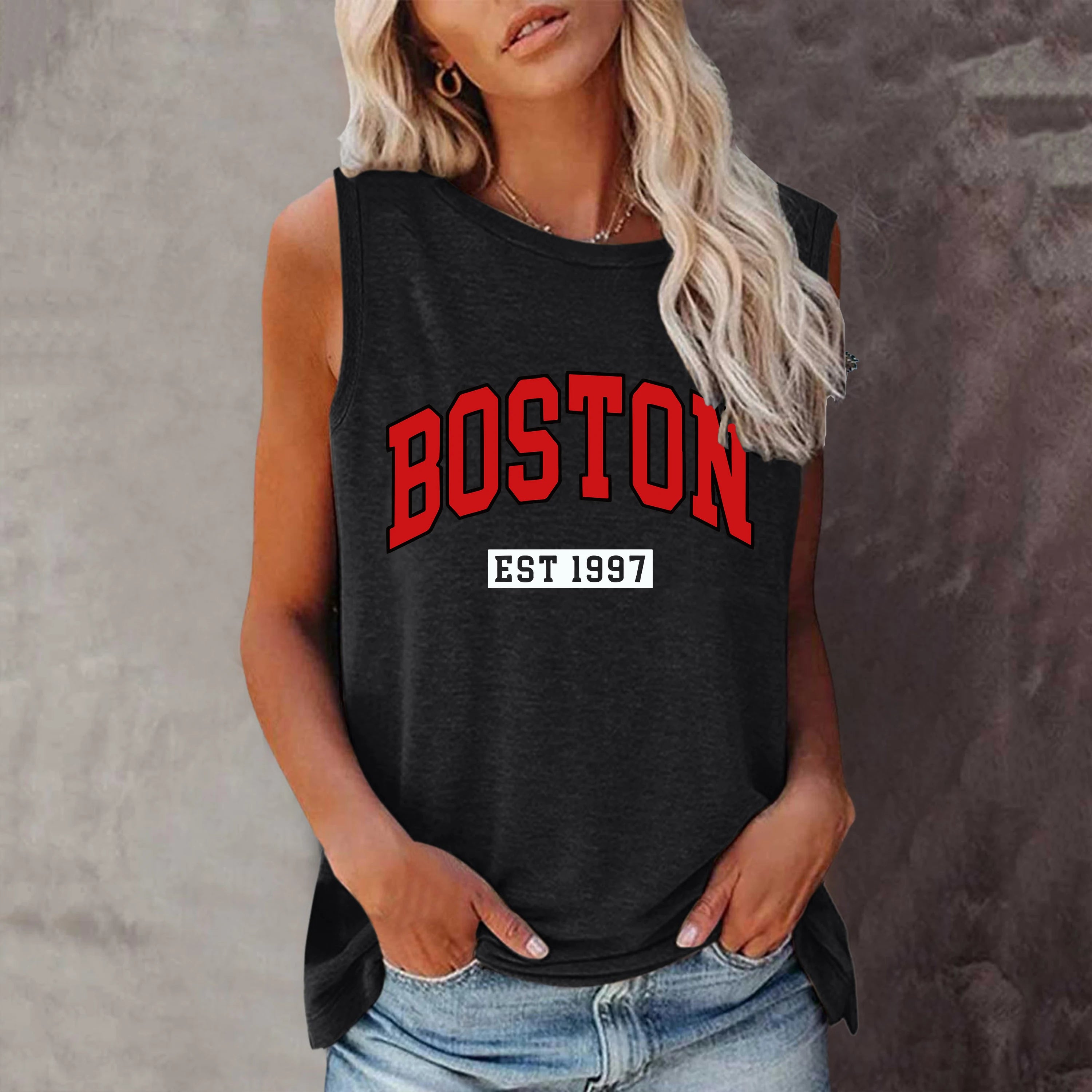 Letter Style T-shirt, Short Sleeve Crew Neck Casual Top for Summer & Spring, Women's Clothing  Harajuku Tops