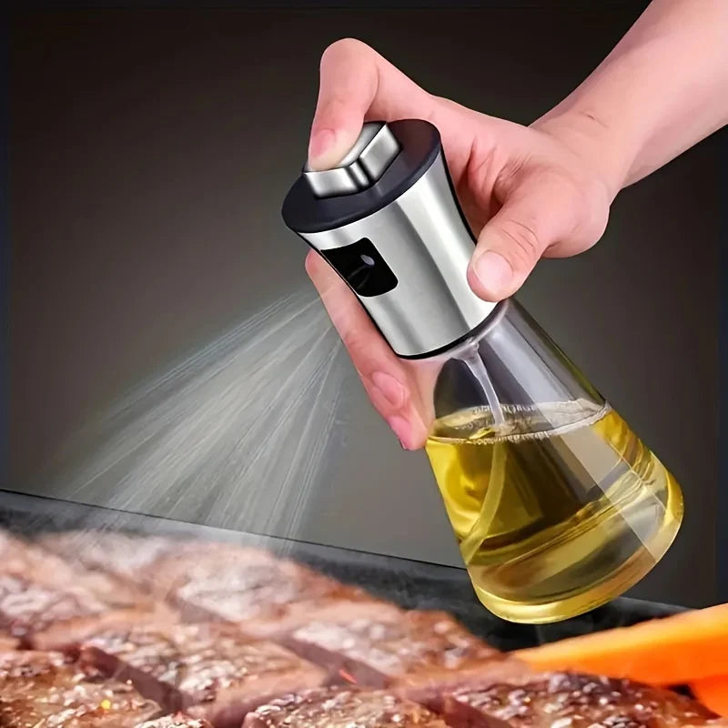 170Ml Stainless Steel Glass Olive Oil Sprayer, Leak-Proof PVC-Free Misting Dispenser for Cooking, BBQ, Salad, Kitchen Use