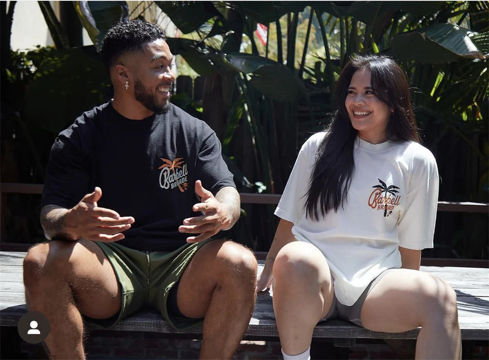 Clearance Sale BARBELL Men Running Sport Cotton T-shirt Gym Fitness Skull Print Shirt Summer Jogging Training Tee Tops