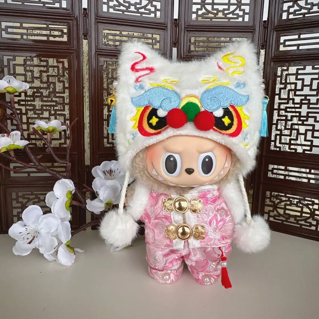 For 15/17cm labubu doll clothes Chinese Spring Festival antique clothes For labubu doll New Year Outfit Accessories