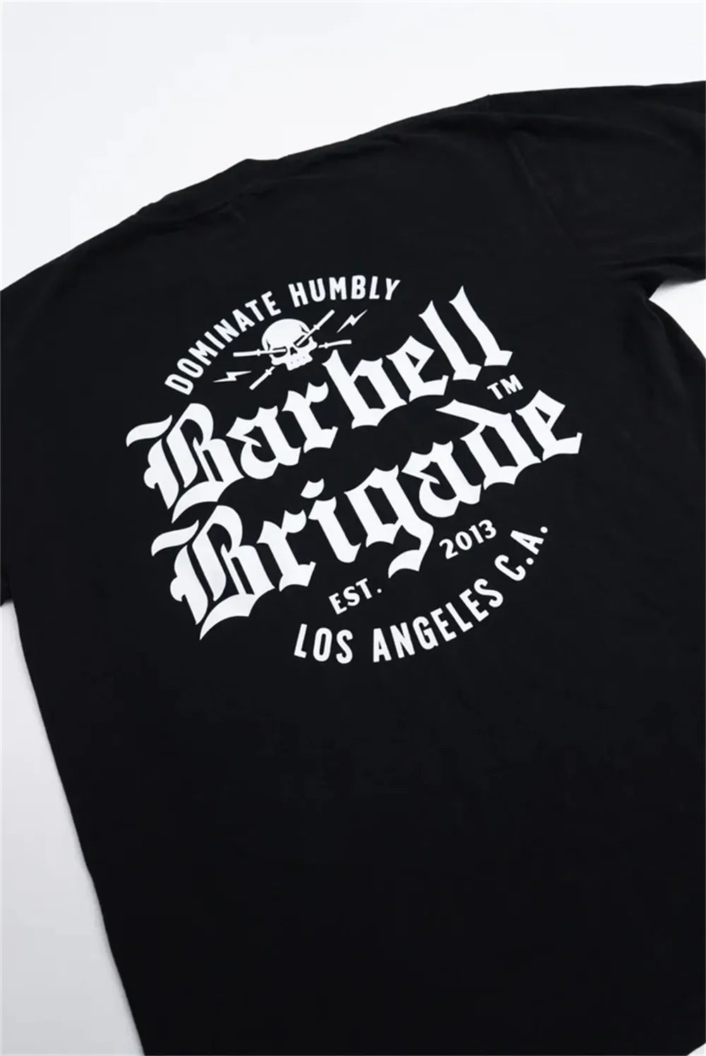 Clearance Sale BARBELL Men Running Sport Cotton T-shirt Gym Fitness Skull Print Shirt Summer Jogging Training Tee Tops