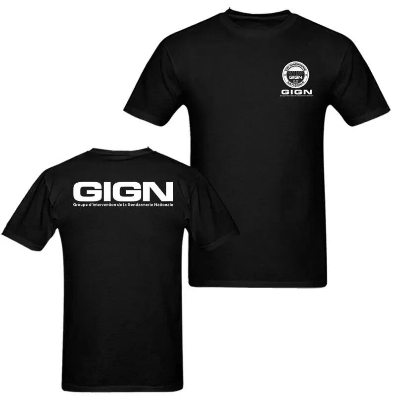 France French Special Force Elite Unit GIGN RAID T-Shirt Short Sleeve Casual 100% Cotton Tshirts