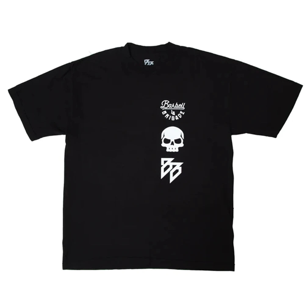 Clearance Sale BARBELL Men Running Sport Cotton T-shirt Gym Fitness Skull Print Shirt Summer Jogging Training Tee Tops